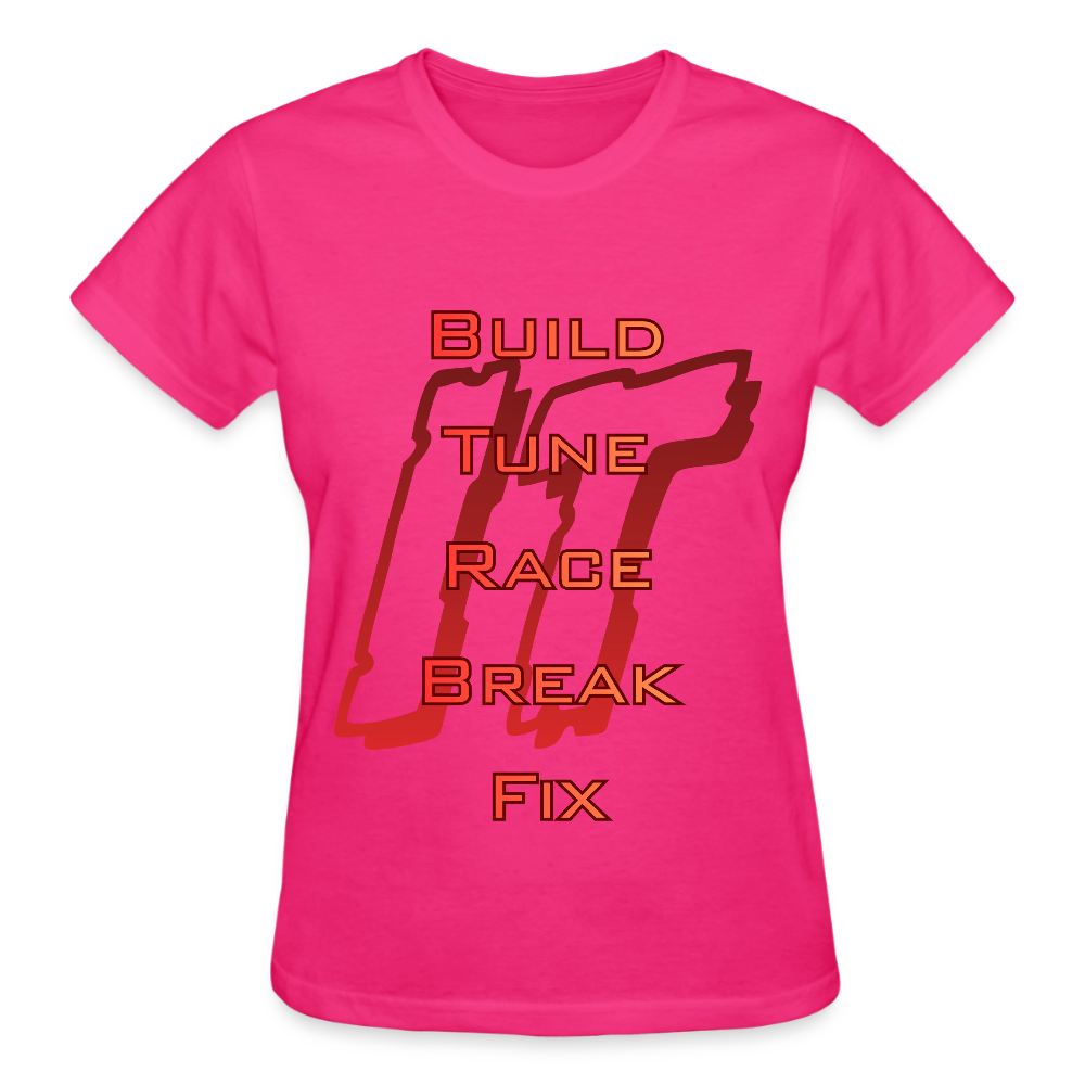 Ladies Repeat T-Shirt - fuchsia