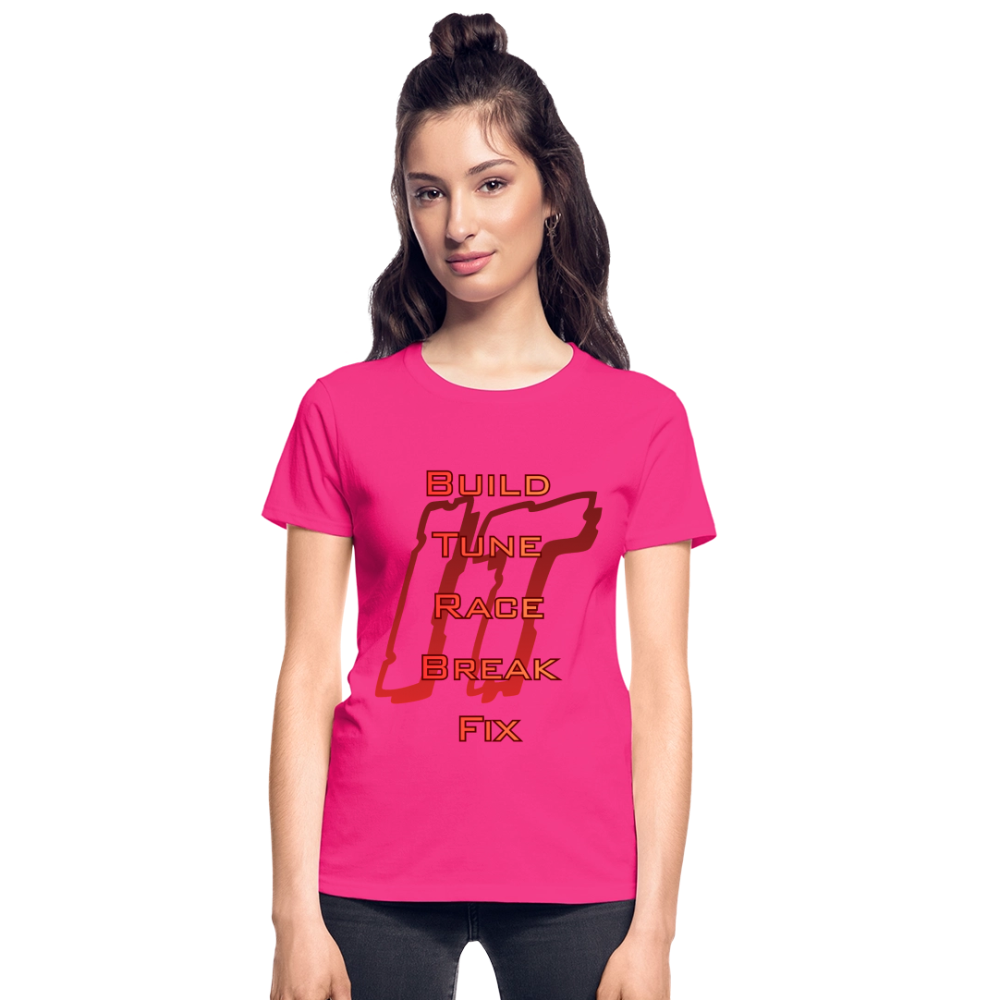 Ladies Repeat T-Shirt - fuchsia
