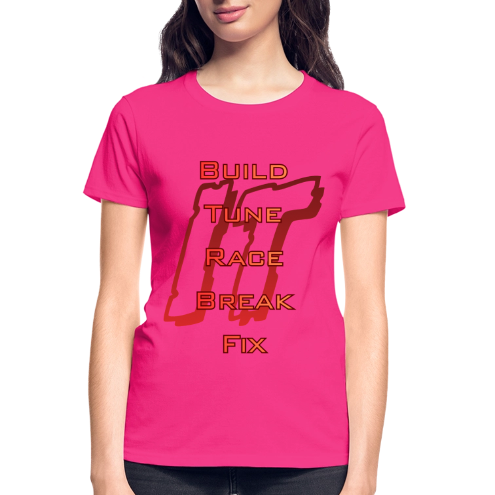 Ladies Repeat T-Shirt - fuchsia