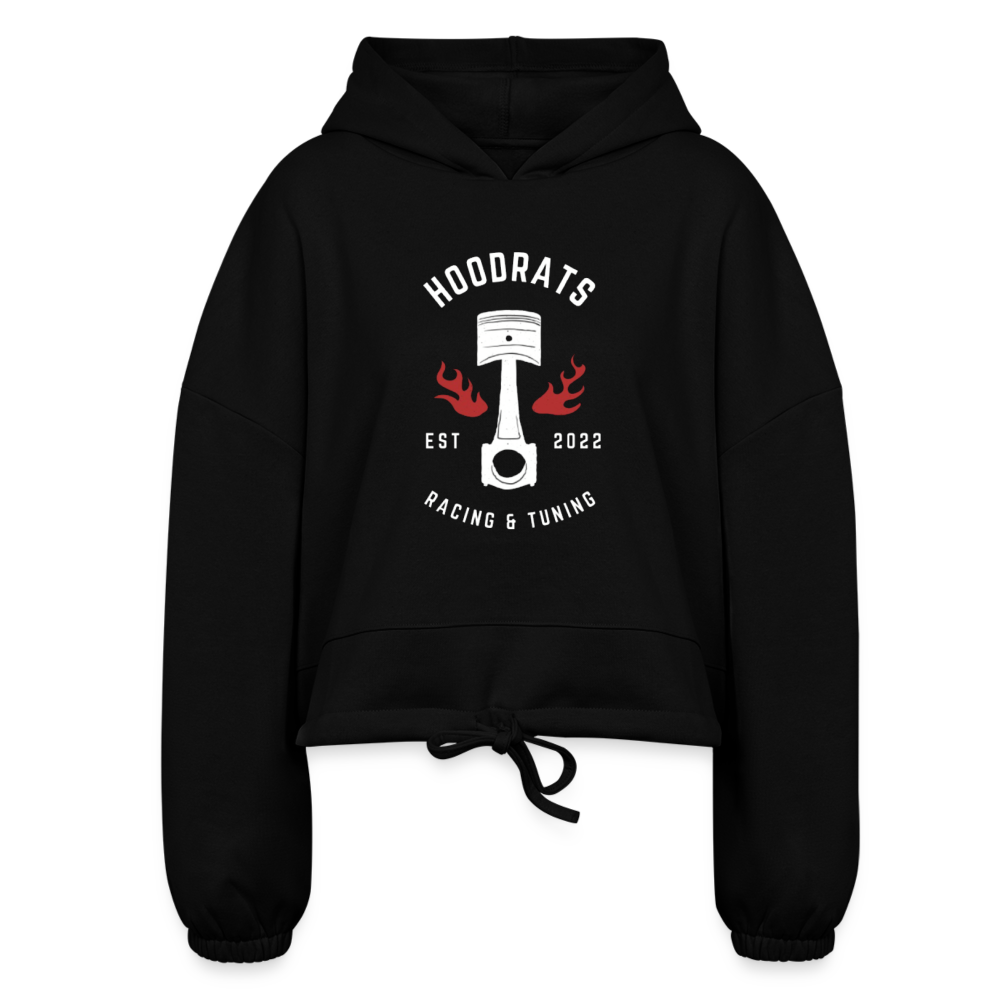 Classic Logo Cropped Hoodie - black
