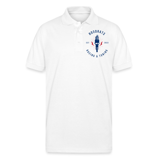 Spark Logo Jersey Polo - white