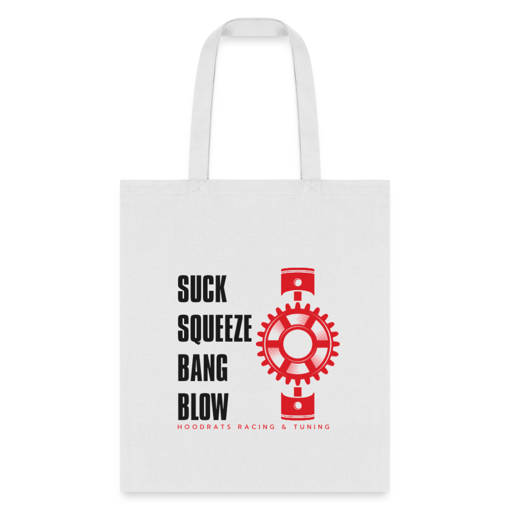 Engine Phrase Tote Bag - white
