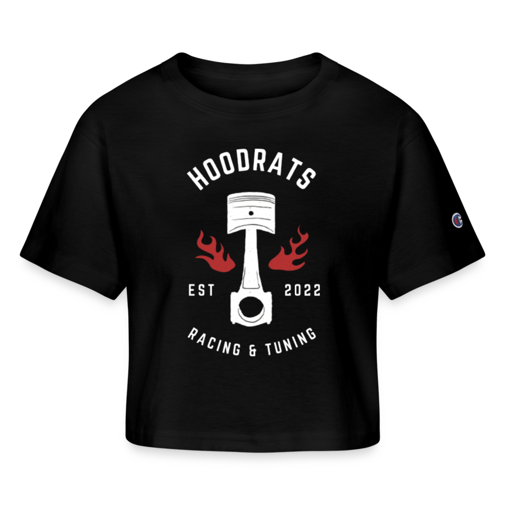 Classic Logo Champion Cropped T-Shirt - black