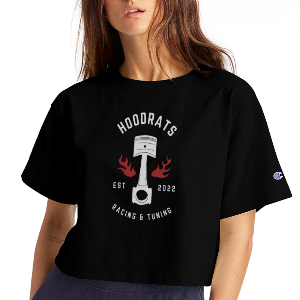 Classic Logo Champion Cropped T-Shirt - black