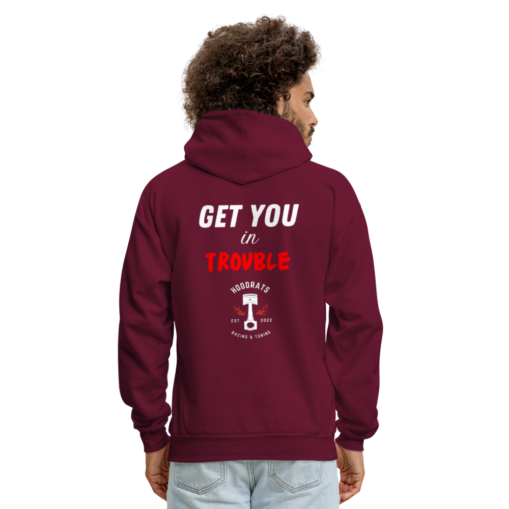 Trouble Hoodie - burgundy