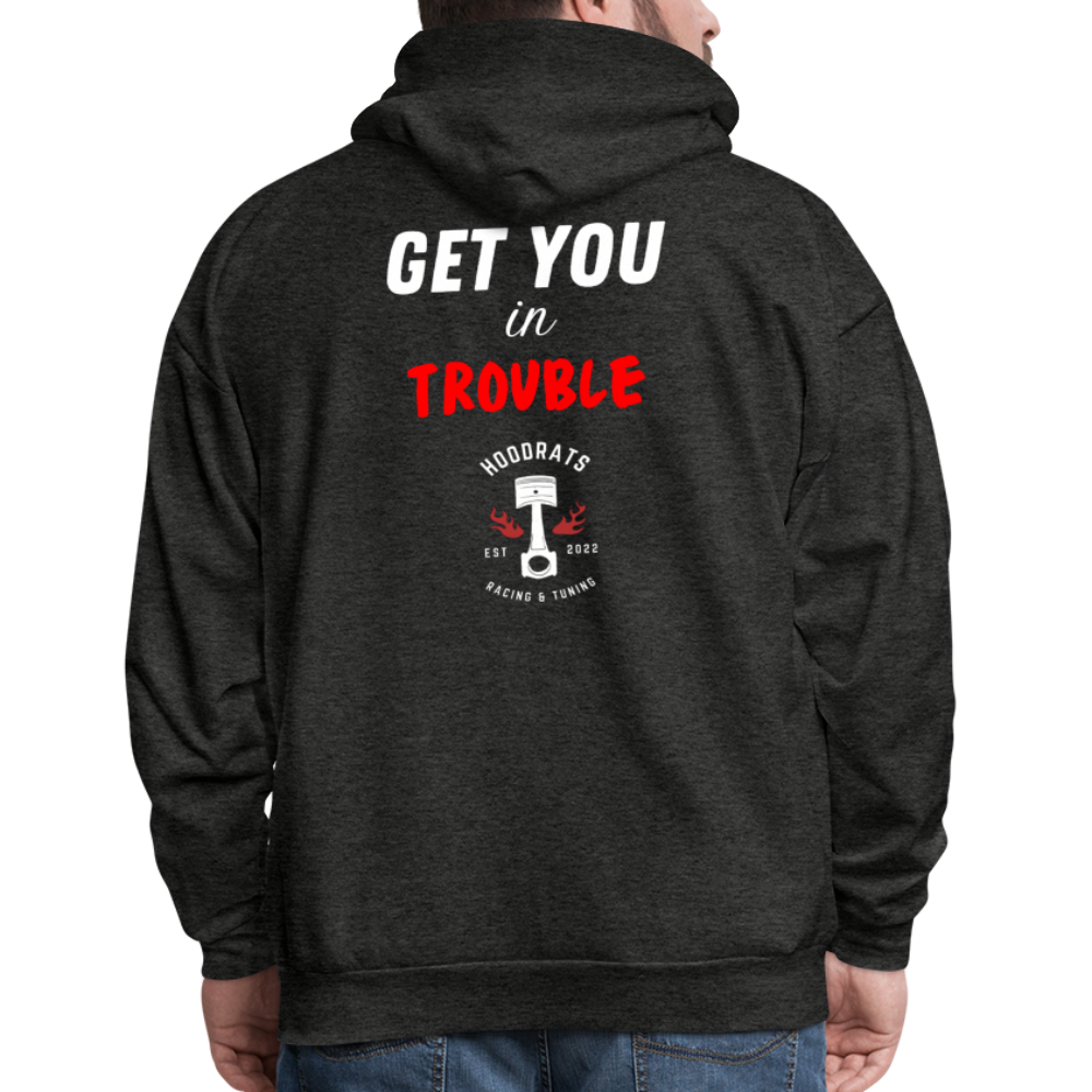 Trouble Hoodie - charcoal grey